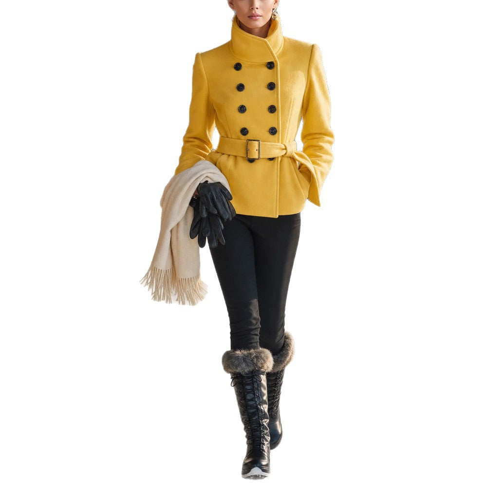 Automne et hiver Haute classe Tempérament Socialite Coat Women's Independent Station Waist