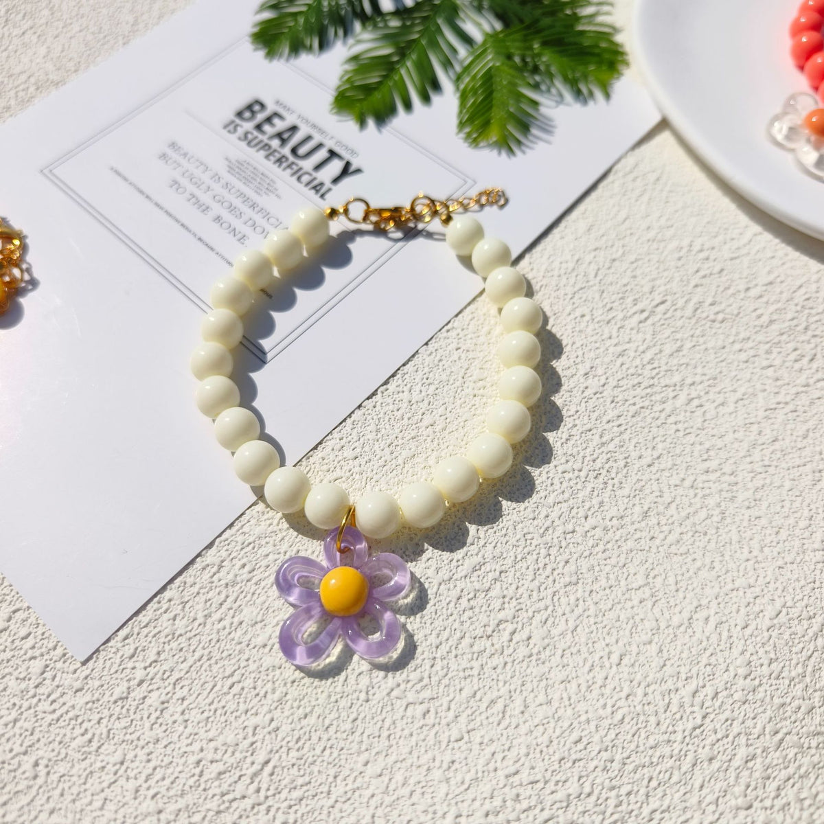 Collier dopamine perle de fleurs