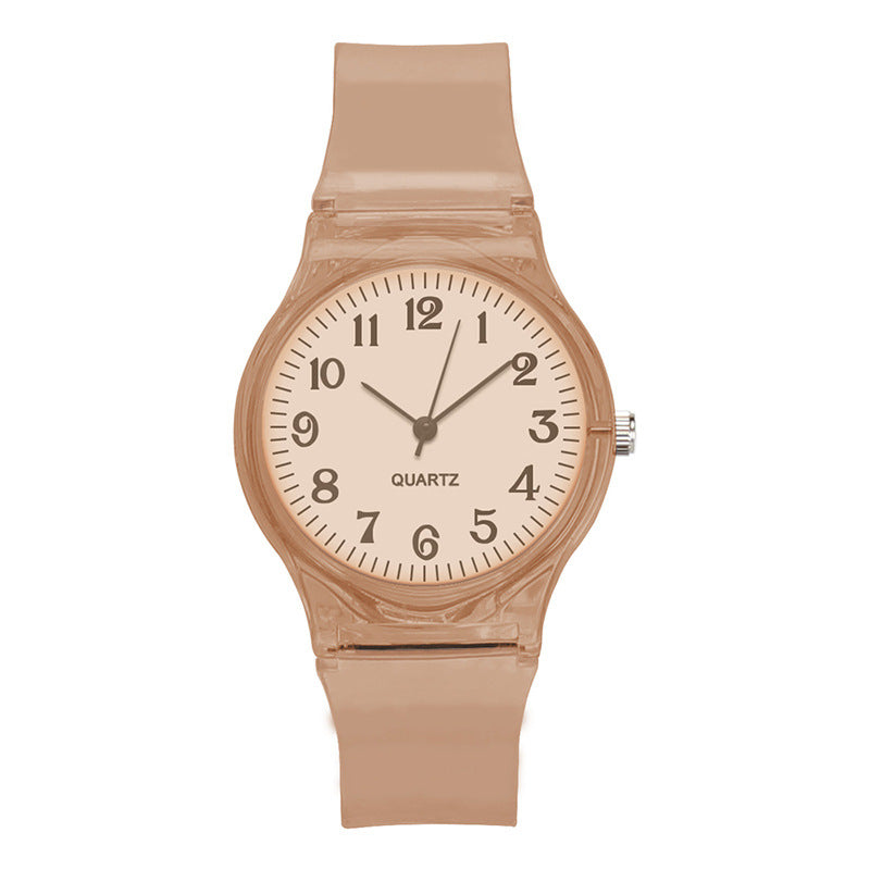 La couleur transparente Bracelet en plastique Cadran Fashion Trend Watch