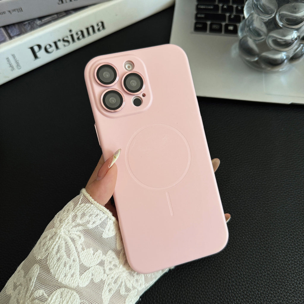 Boîtier de téléphone magnétique en silicone liquide de couleur solide