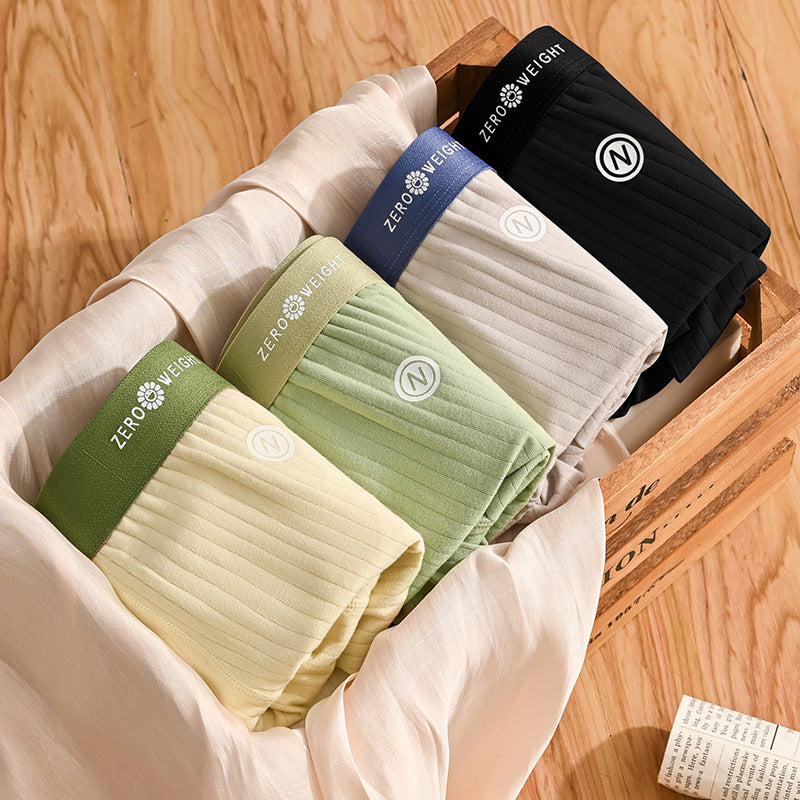 Sous-vêtements pour hommes en coton purifié rayé Couleur contrastante de la taille moyenne