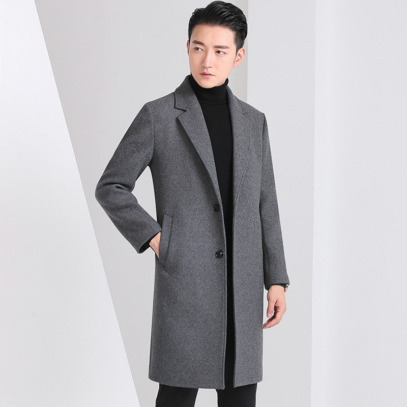 Manteau de laine mi-longueur pour hommes