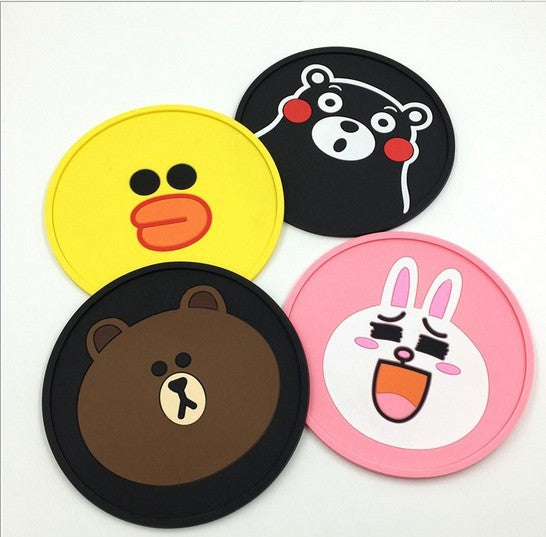 Cartoon brun ours voiture tapis anti-dérapant voiture de stockage tapis téléphone