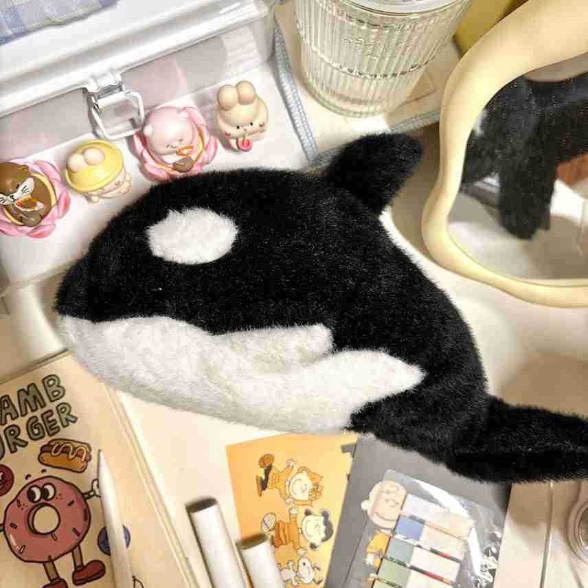 Cas de crayon de forme orca haute capacité pour les étudiants