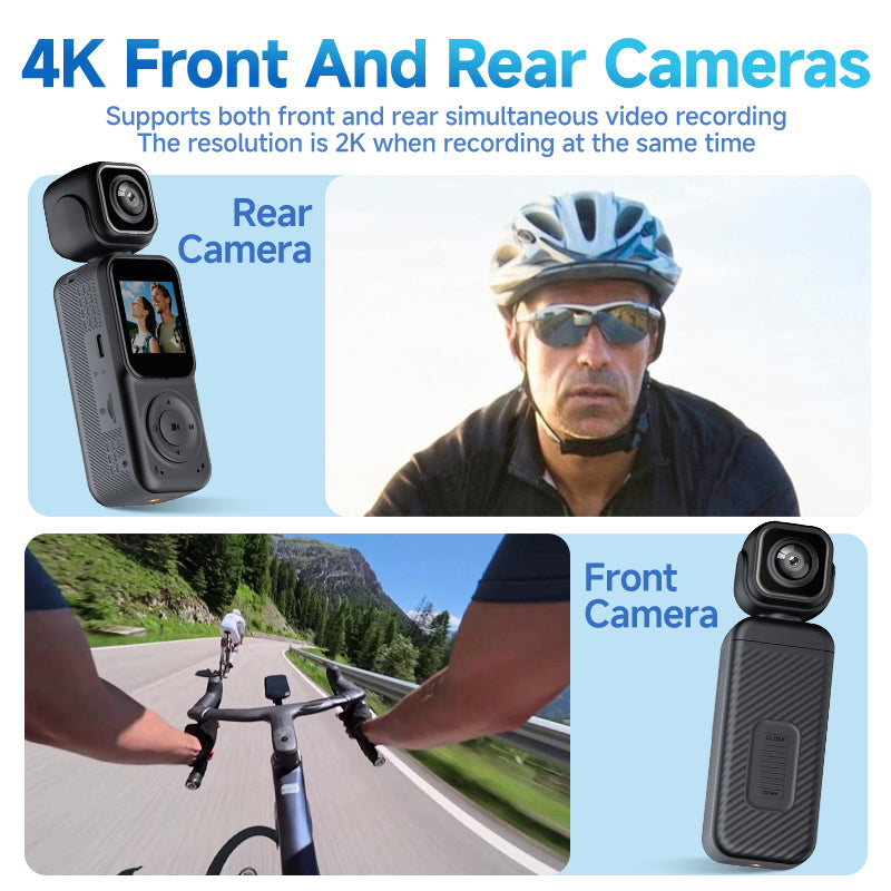 Panoramic Sports Camera Handheld DV Outdoor HD 4K Dual Lens Cycling Recorder Caméra