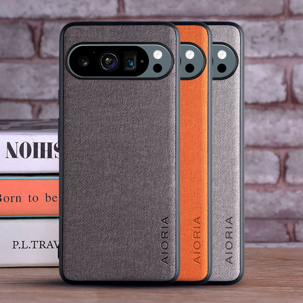 Coque de téléphone en tissu réel simple