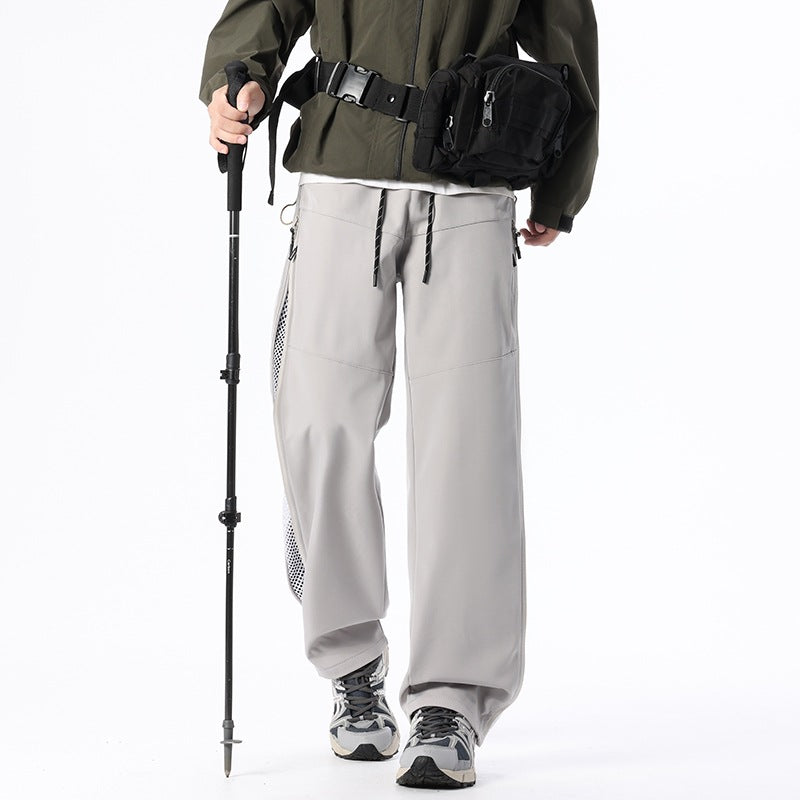 Pantalon en coque souple style américain avec fermeture zippée
