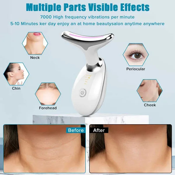 Massage du visage de cou outil de sculptation du visage 3 modes de couleur et vibration pour masseur faciale Fo