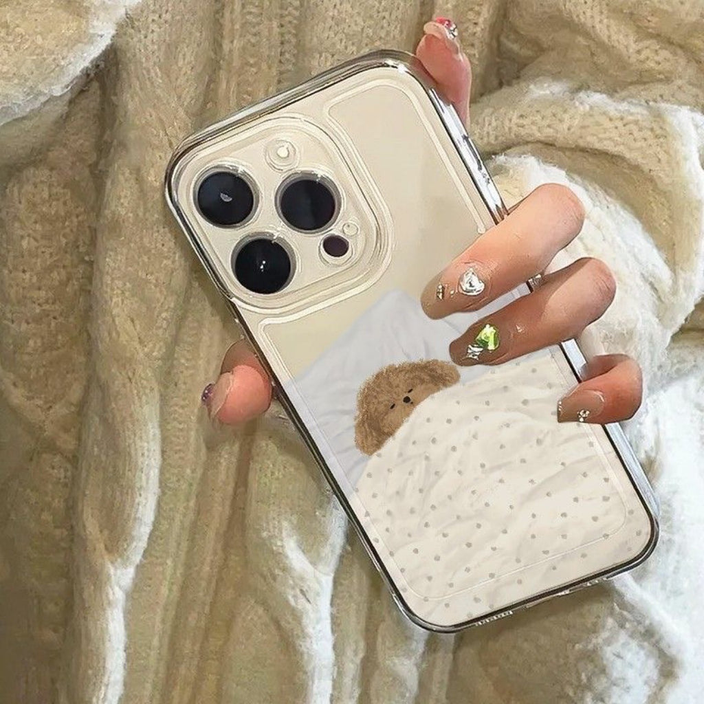 Motif de chiot chat pour les amoureux Cas de téléphone transparent