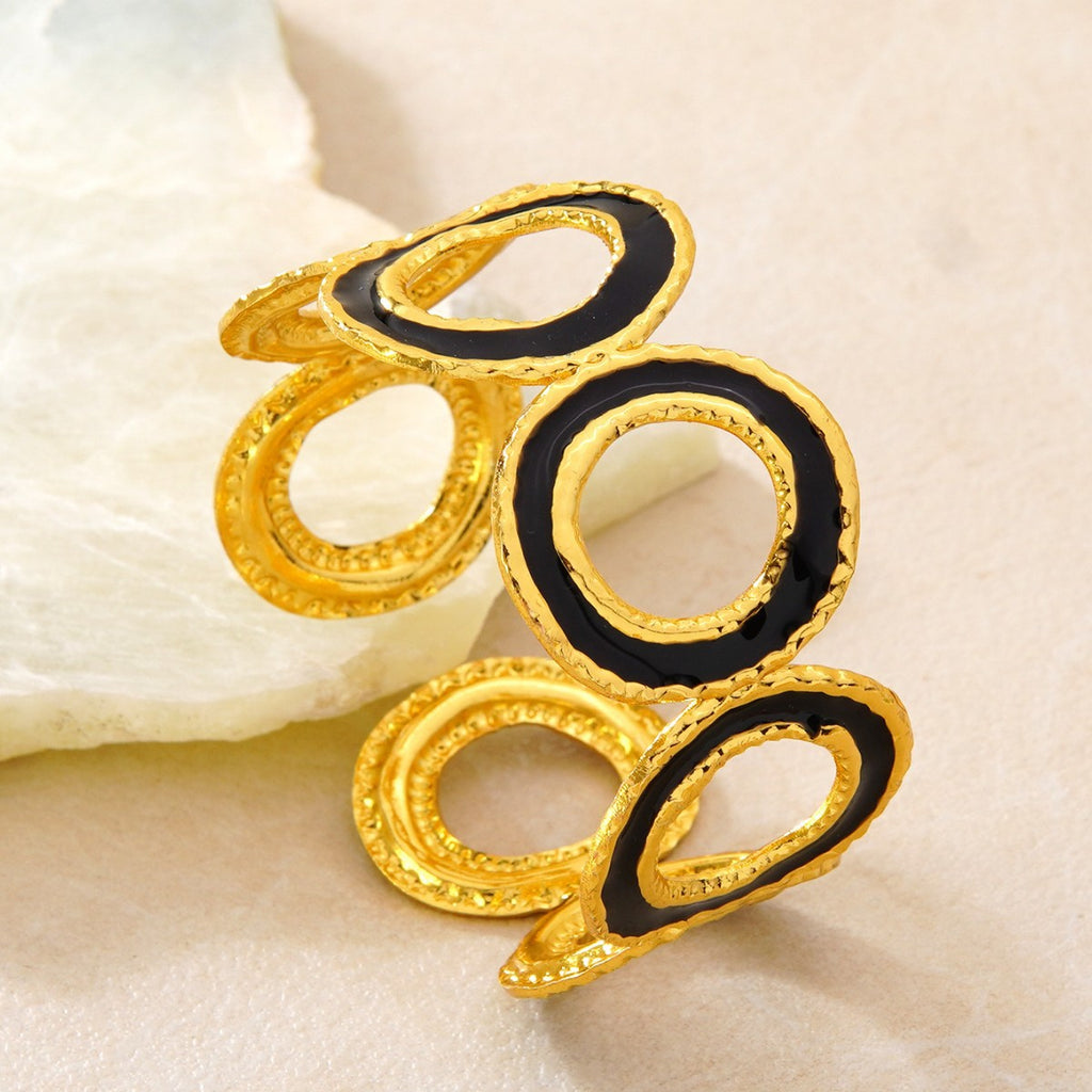 Bracelet géométrique en acier inoxydable vendu à chaud avec design à l'huile