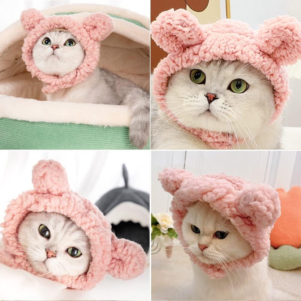 Costume de chat mignon Chapeau d'ours pour chat chaud doux petite tête d'animal