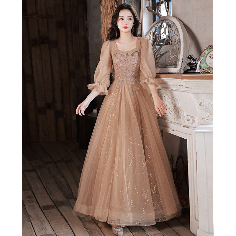 Robe de soirée Banquet d'hôte Maid Of Honor Long Sleeves