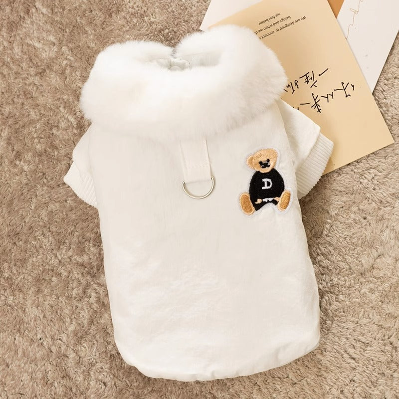 Veste chaude épaisse de traction petit chien d'automne et d'hiver chat vêtements de chat