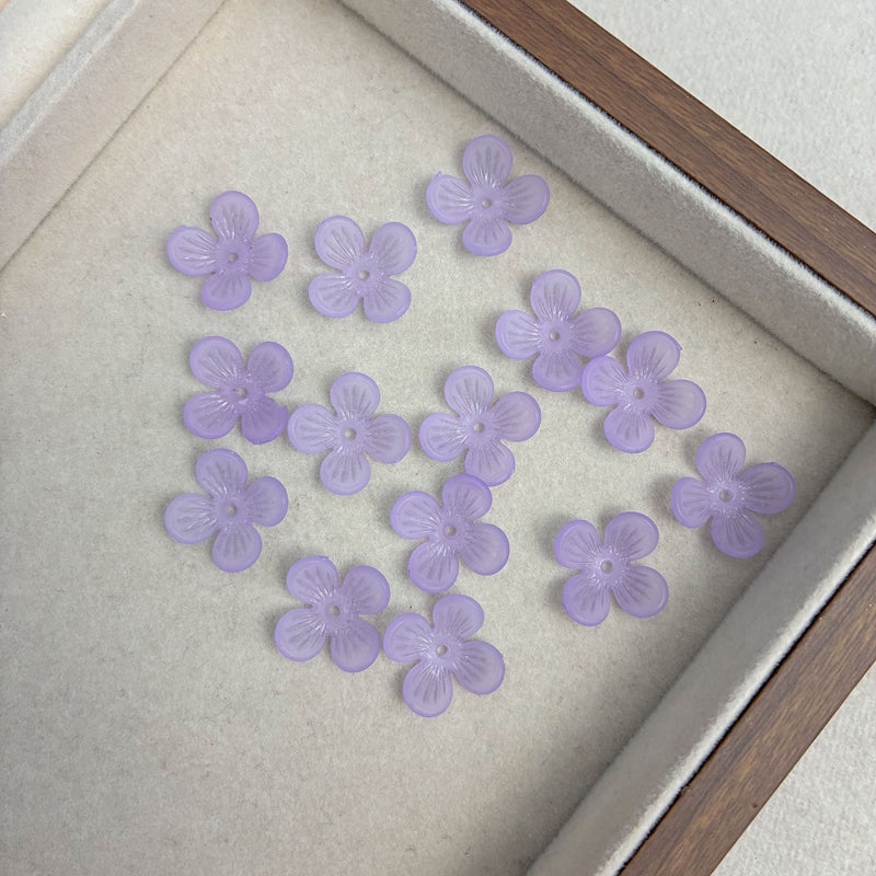 Perles de fleurs acryliques 4-Petal givrées