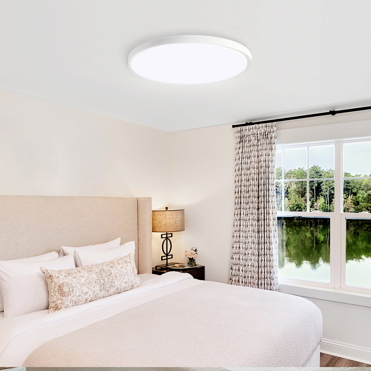 11.8 Inch blanc ultra-mince plafond lumière 6500K LED montage de plafond de plafond pour chambre