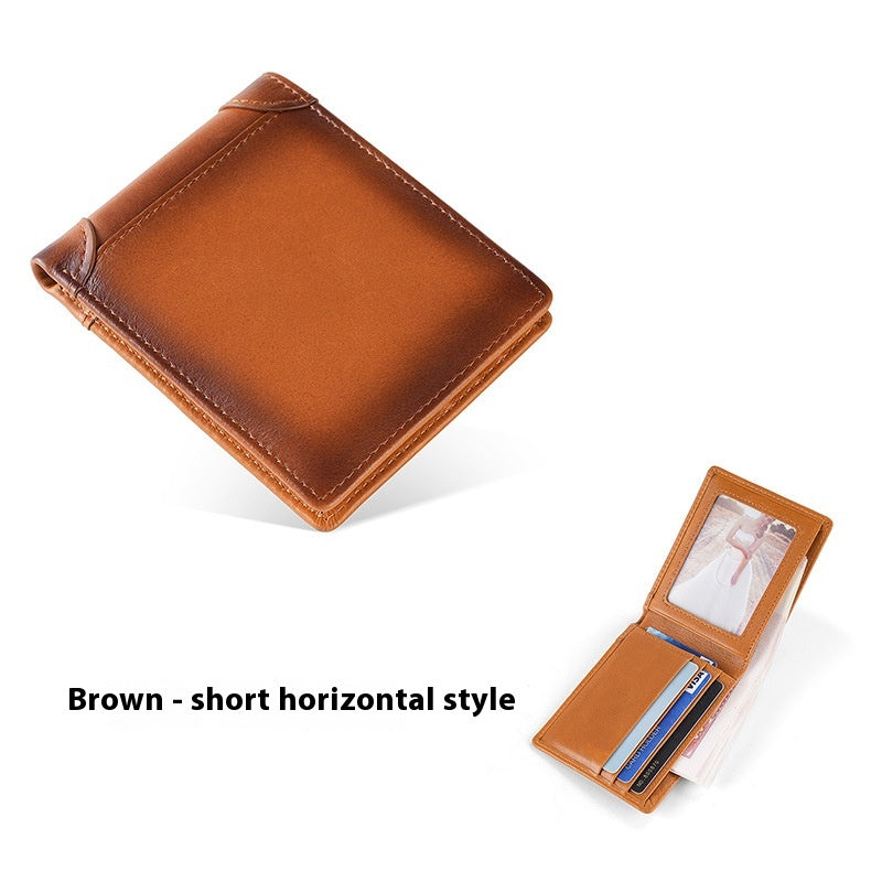 Portefeuille en cuir véritable Mode poli homme