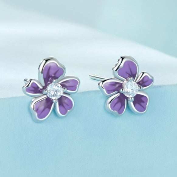 S925 Boucles d'oreilles Sterling Silver Petite Fleur