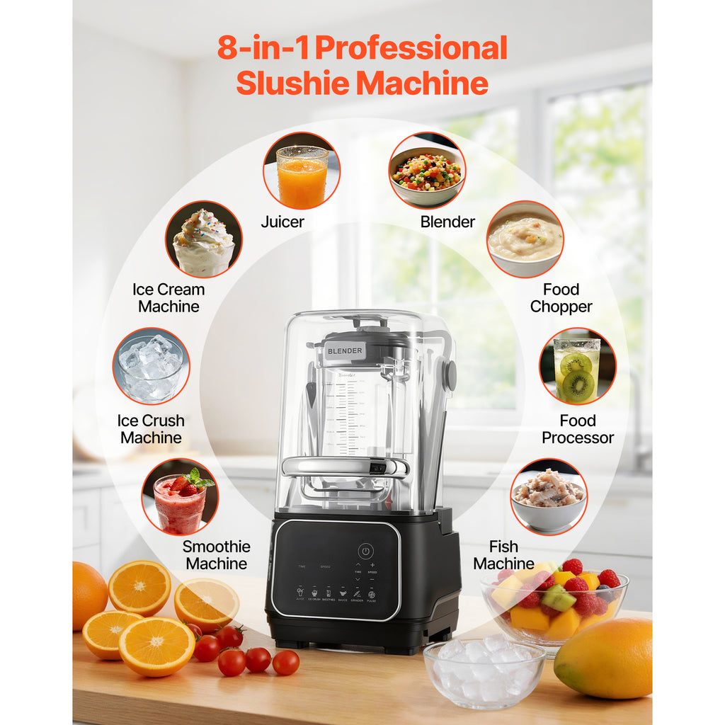 Blender, 68 Oz Mélangeurs de comptoir professionnels avec bouclier, 2200W 26000RPM Cuisine alimentaire P