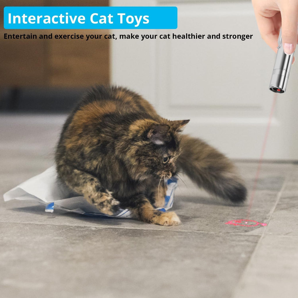 Jouet chat, rechargeable USB, 3 modes de lumière, 5 motifs, Jouet intérieur interactif Chase, Automa