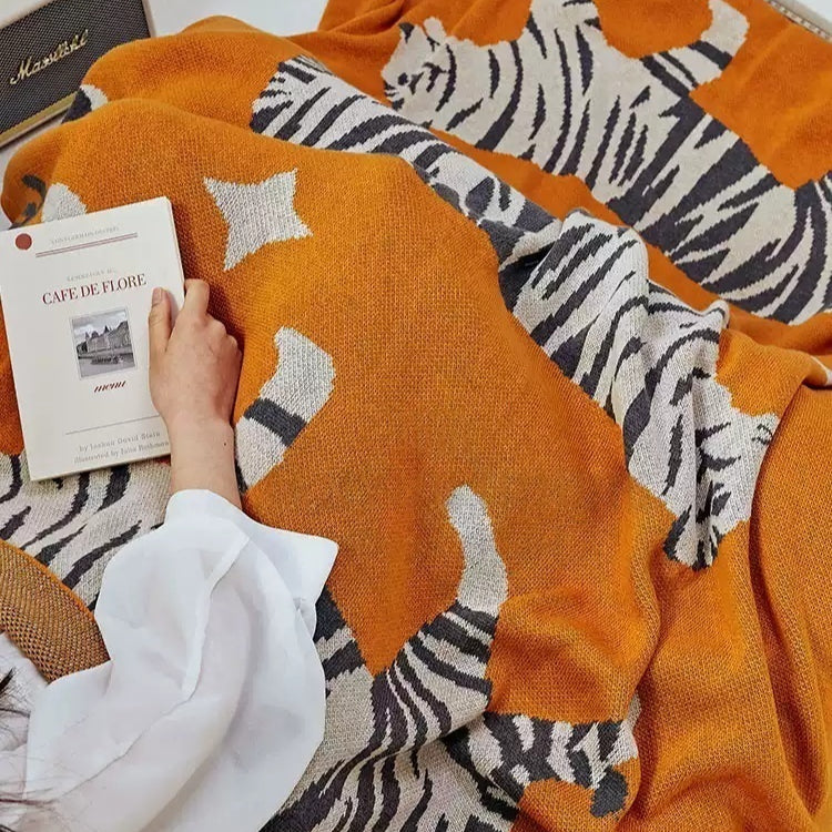 Canapé de bureau Tiger-Imprimé laine Casual Jet couverture