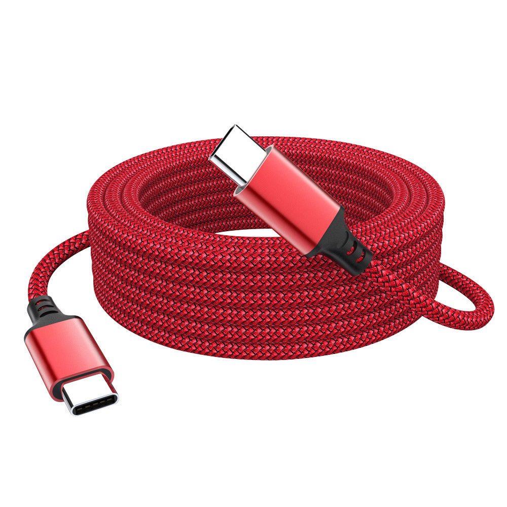 Extended PD charge and data cable with dual Type-C connectors