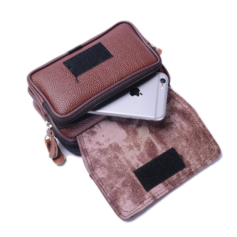 Sac de téléphone horizontal de style affaires avec ceinture en PU