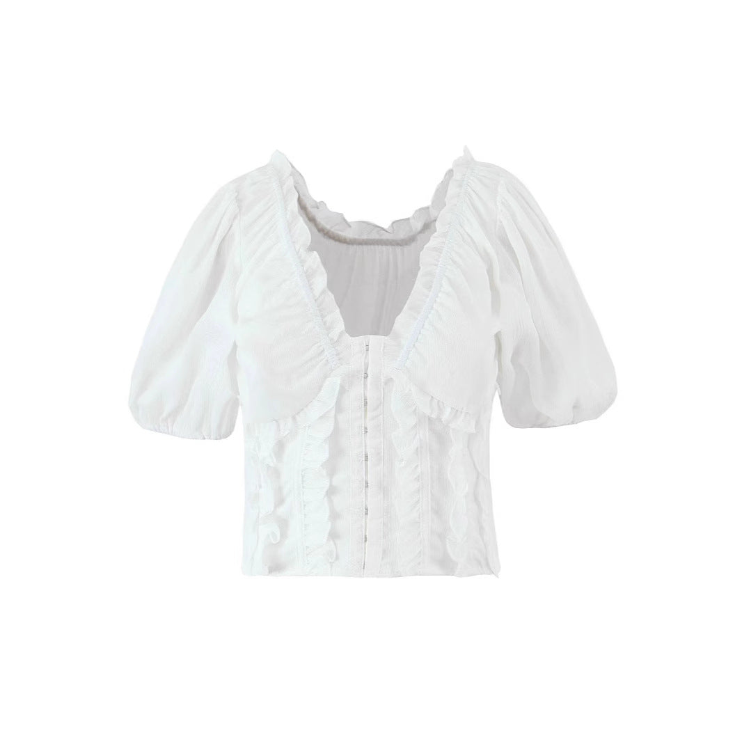 Chemise femme polyvalente de style français d'été