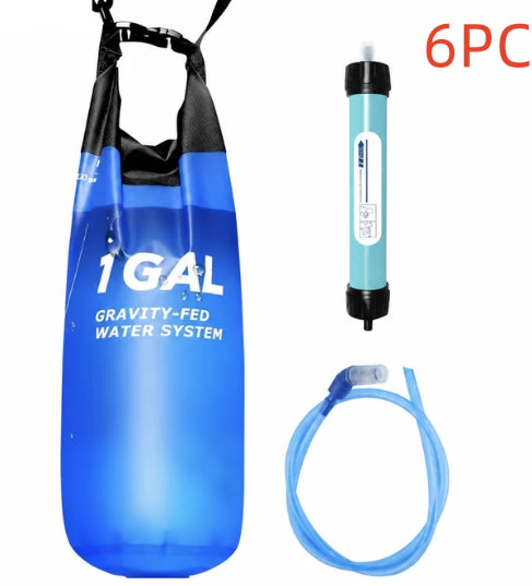 Sac filtre à eau gravitationnelle 6L Stockage d'eau de camping