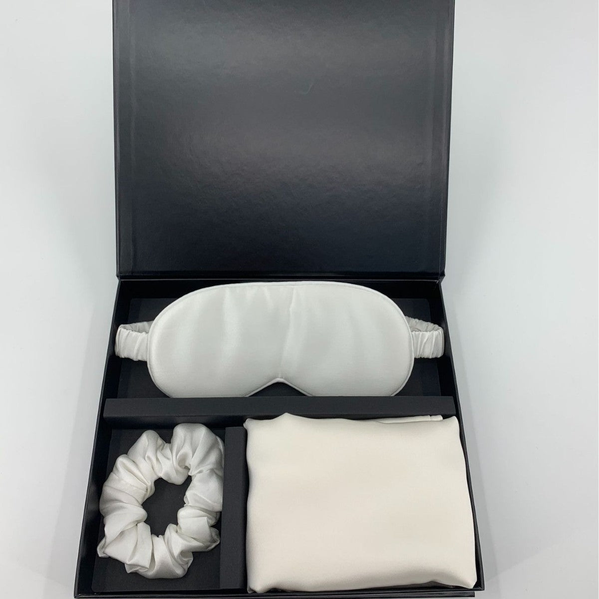 Masque d'oreiller zippé cadeau et ensemble de cravates de cheveux en soie