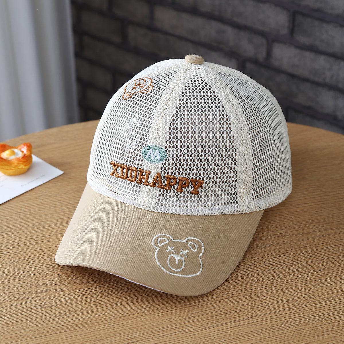 Chapeau pour enfants - M Lettre ours brodé Mesh léger respirant Garçons et filles' Ba