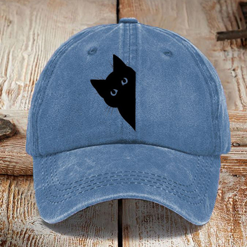 Chapeau imprimé en coton lavé Style distrait Hommes Vintage