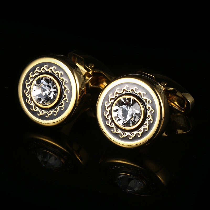 Rond Or Français Style Men's Business Cufflinks