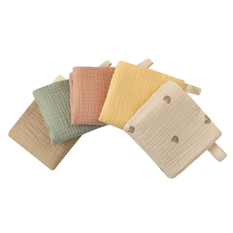 Serviette pour bébé en coton uni de 5 pièces