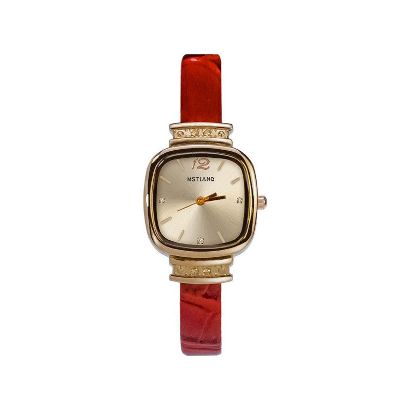 Montre femme de style rétro avec un design minimaliste Petite Square