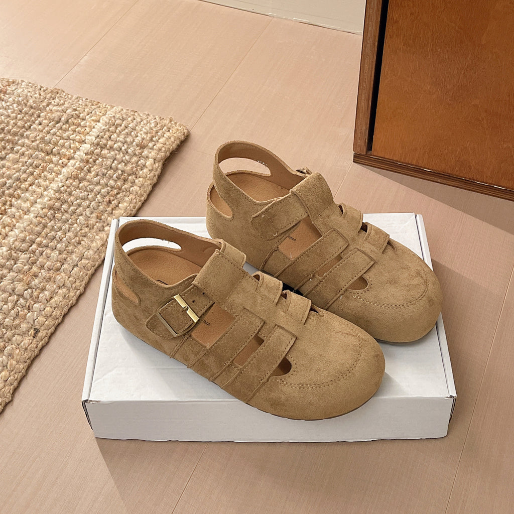 Été Versatile Soft Sole Respirant Hollow Out orteil fermé Invisible Wedge Sandales romaines