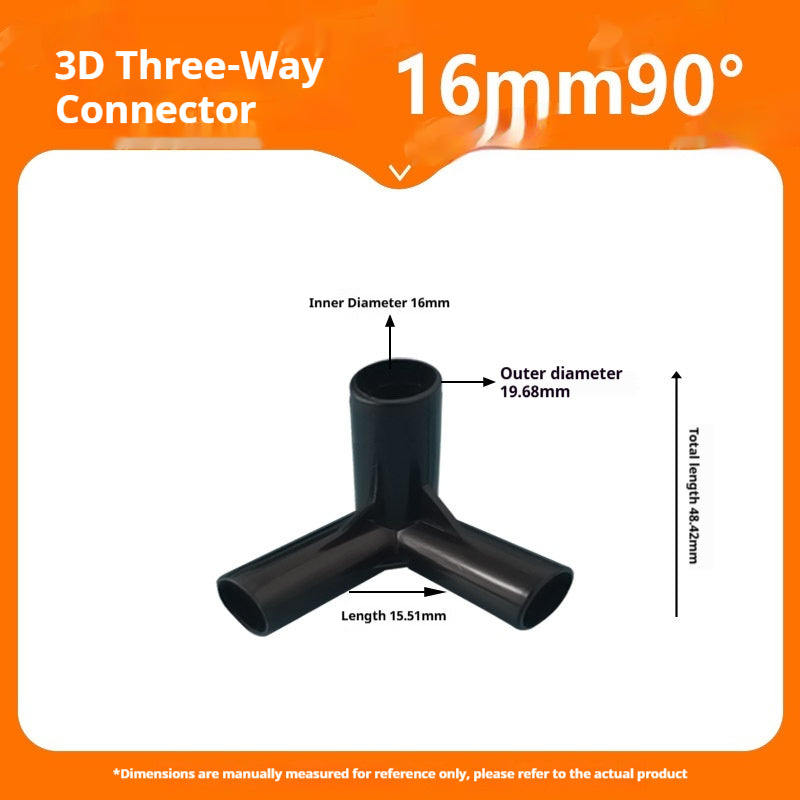 Connecteur à angle droit à trois voies en plastique