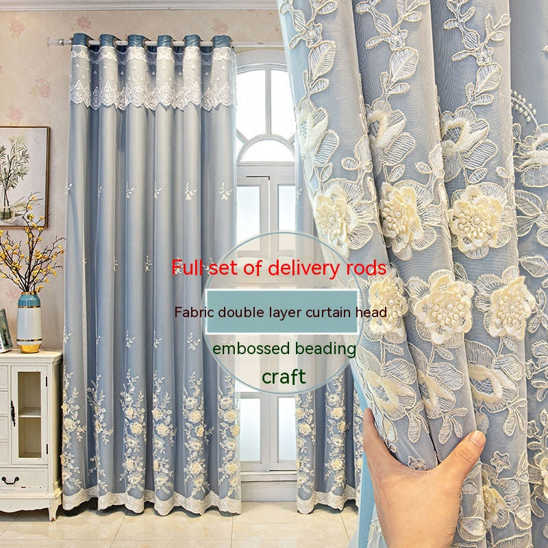 Chambre Shading Mariage Maison Double Rideau ouvert Finitioned Set