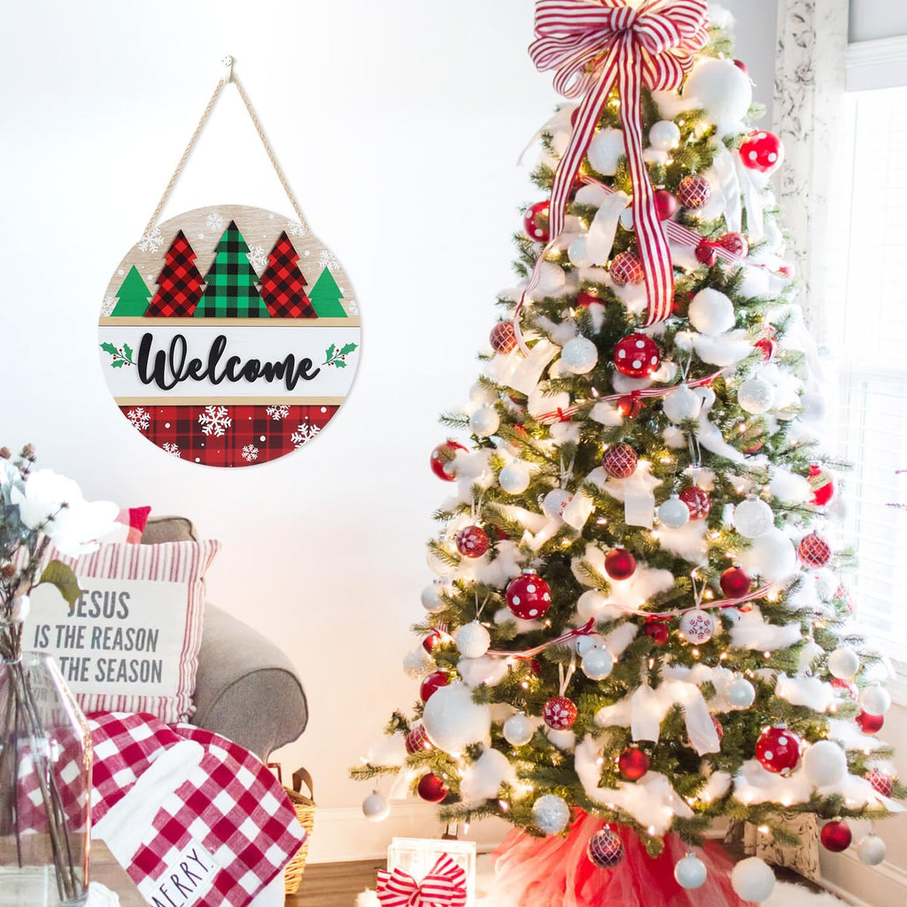 Panneau de porte avant de Noël de bienvenue 11.4in