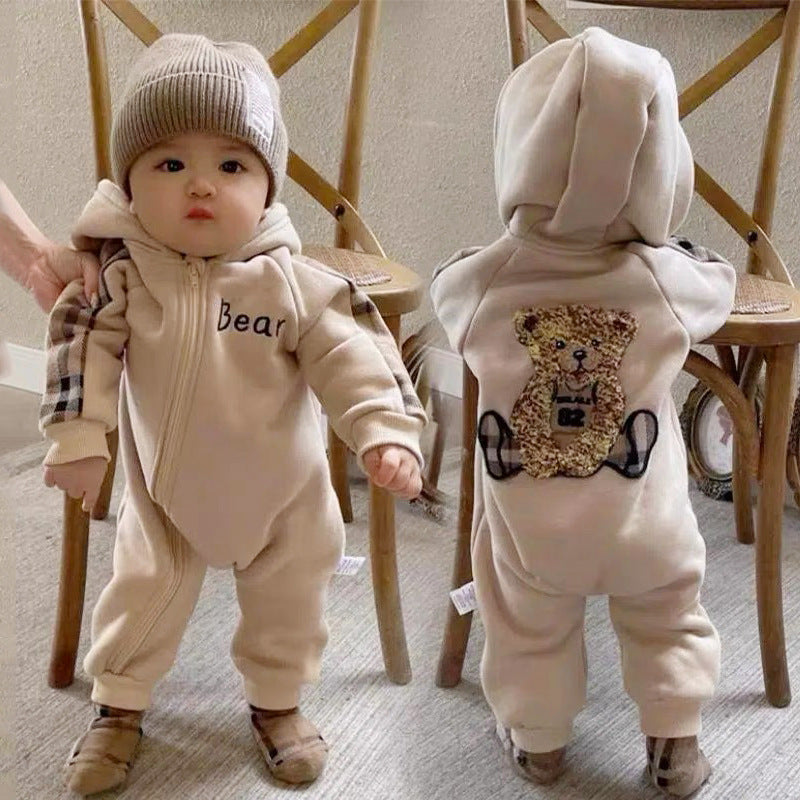 AutumnWinter Fleece- Lined Onesie pour les nouveau-nés