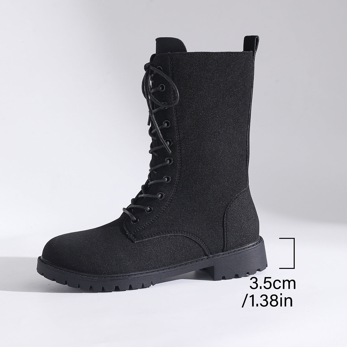 Bottes pour femmes à talons carrés Grand orteil rond Martin Bottes
