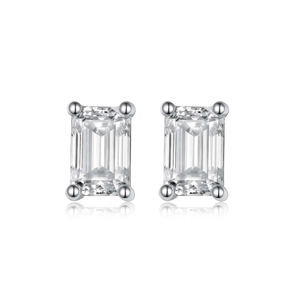 S925 Boucles d'oreilles en émeraude en argent sterling