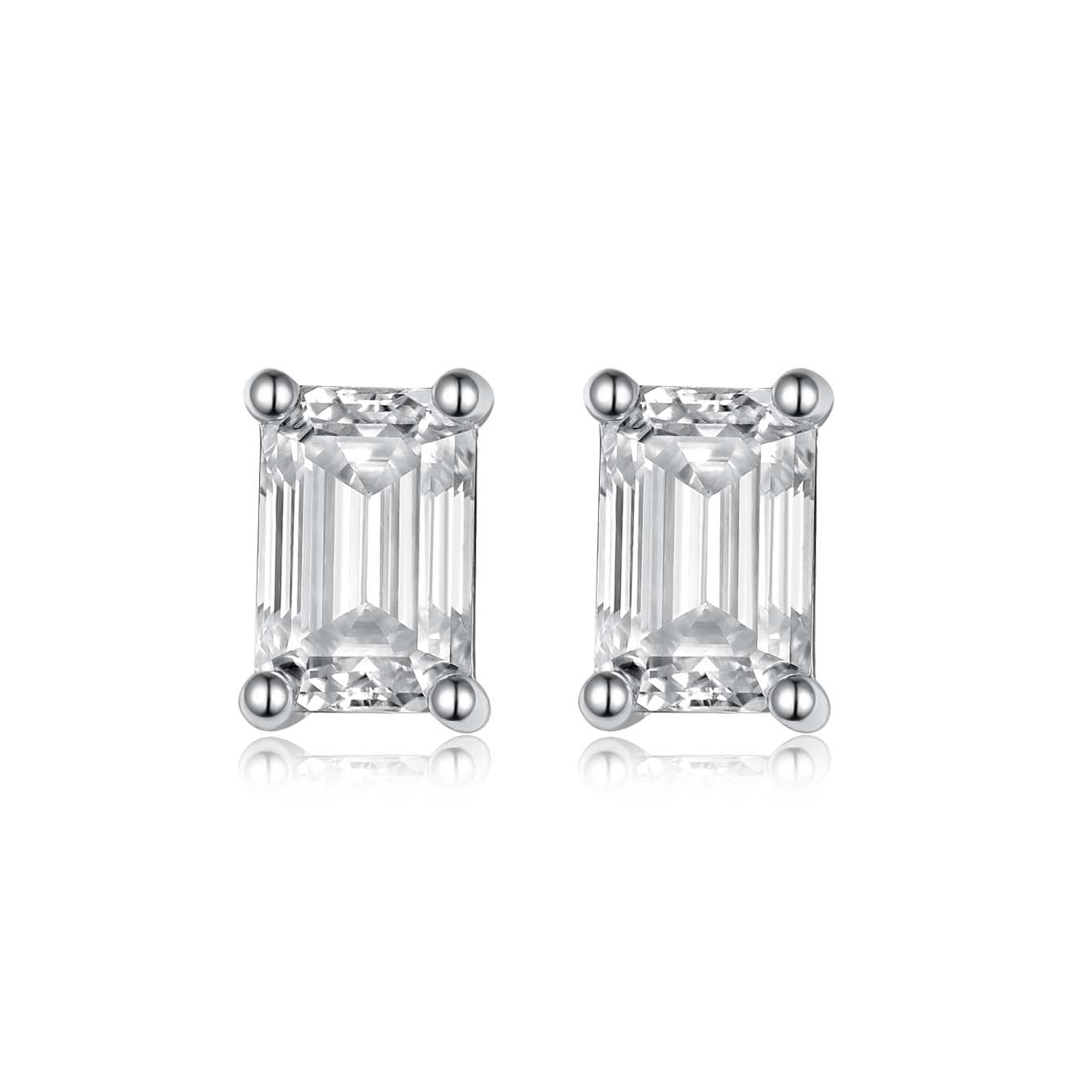 S925 Boucles d'oreilles en émeraude en argent sterling