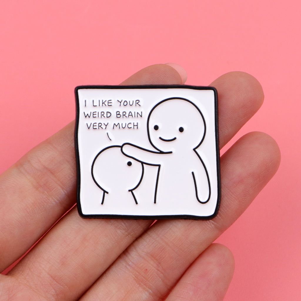Caricature Anglais Court Phrase Citation Brooch