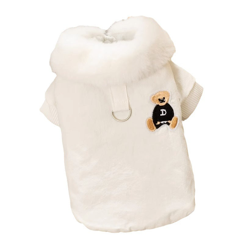 Veste chaude épaisse de traction petit chien d'automne et d'hiver chat vêtements de chat