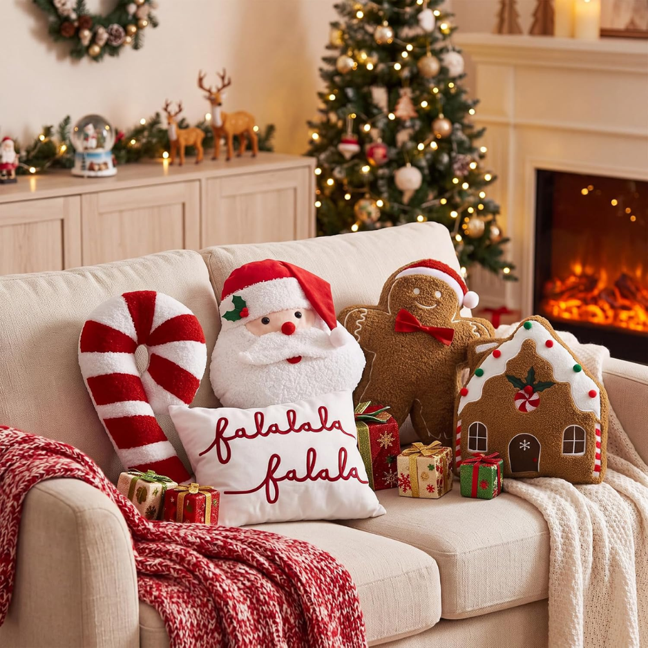 5 Pcs Oreillers à lancer de Noël