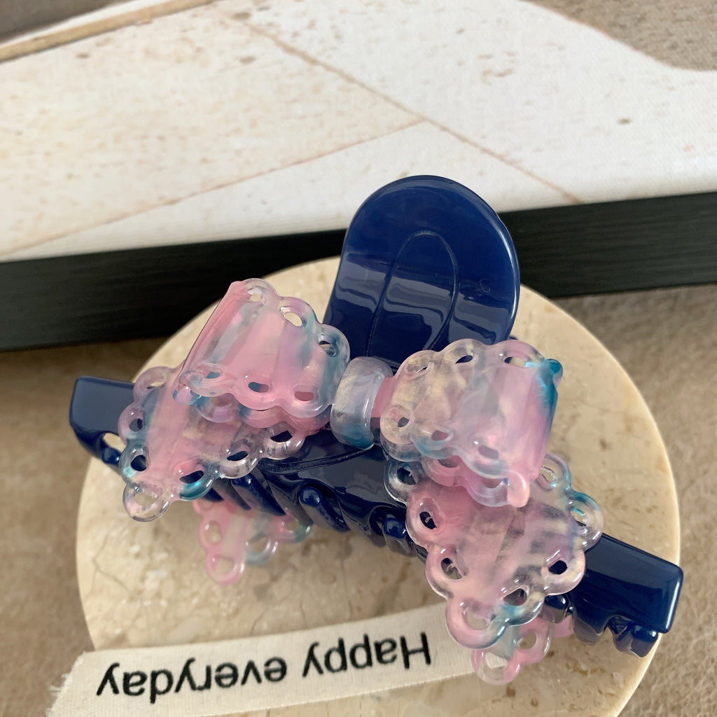 Acétate Dentelle Bow Barrettes Sweet Temperament Girl