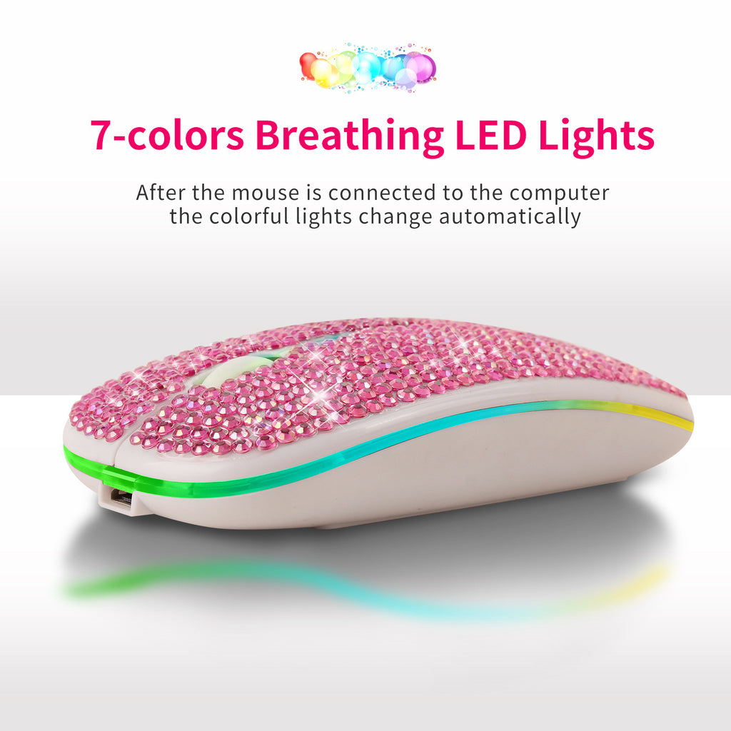 Bureau rechargeable Mute Crystal Strass Mouse