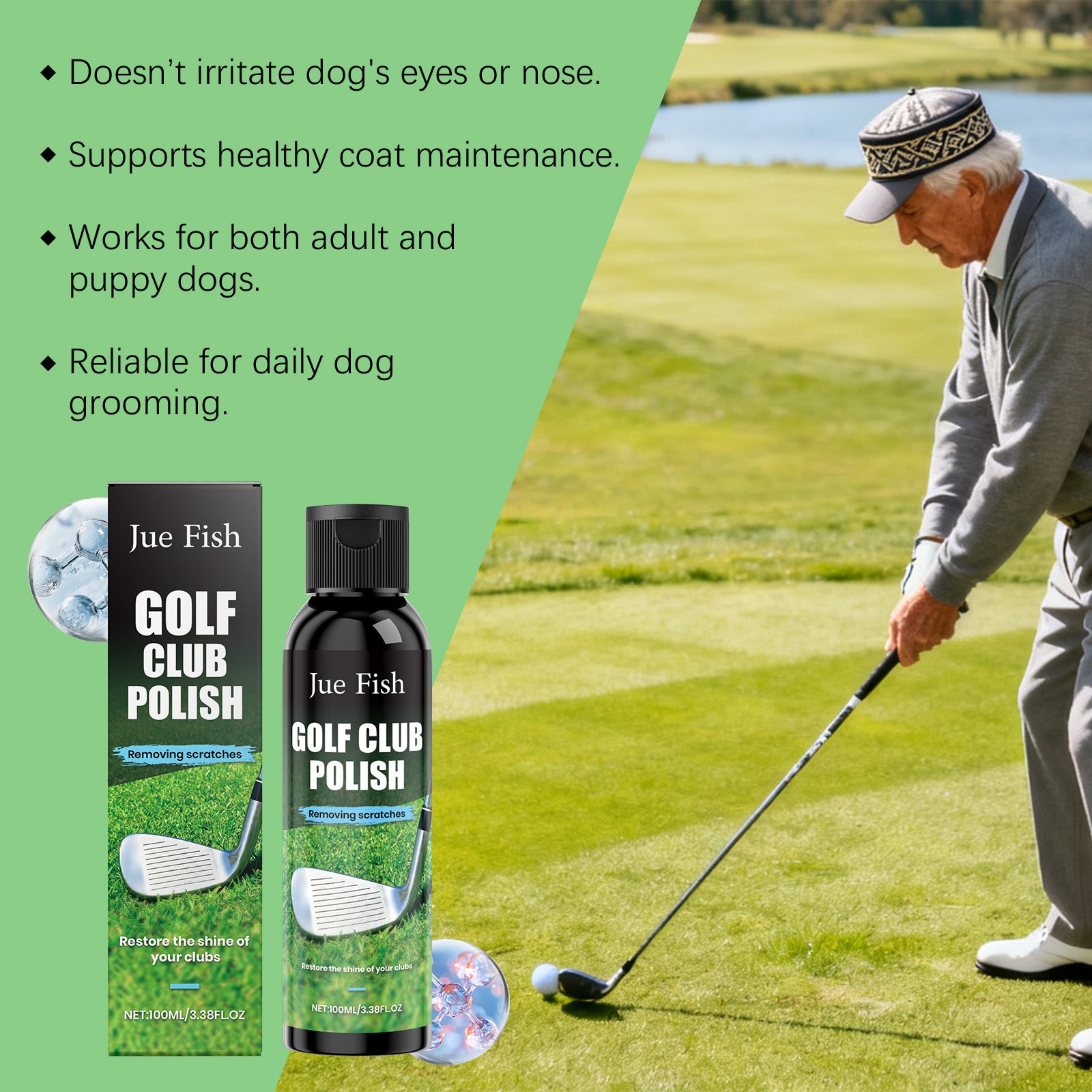 Juefish Golf Club Scratch Cleaner Nettoie doucement et illumine la surface des politiques de soins quotidiens
