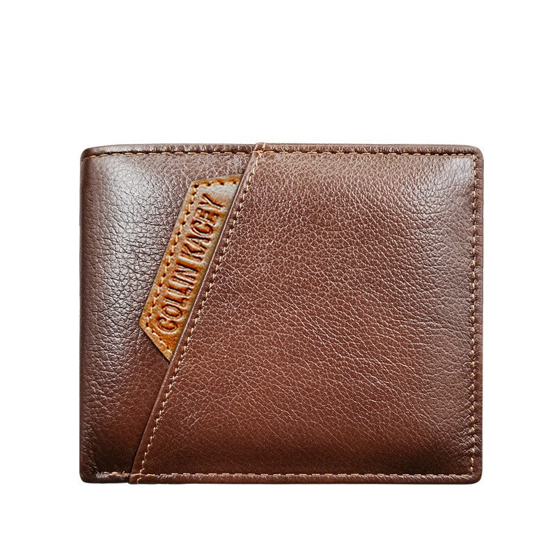 Courte mode de portefeuille pour hommes Cowhide