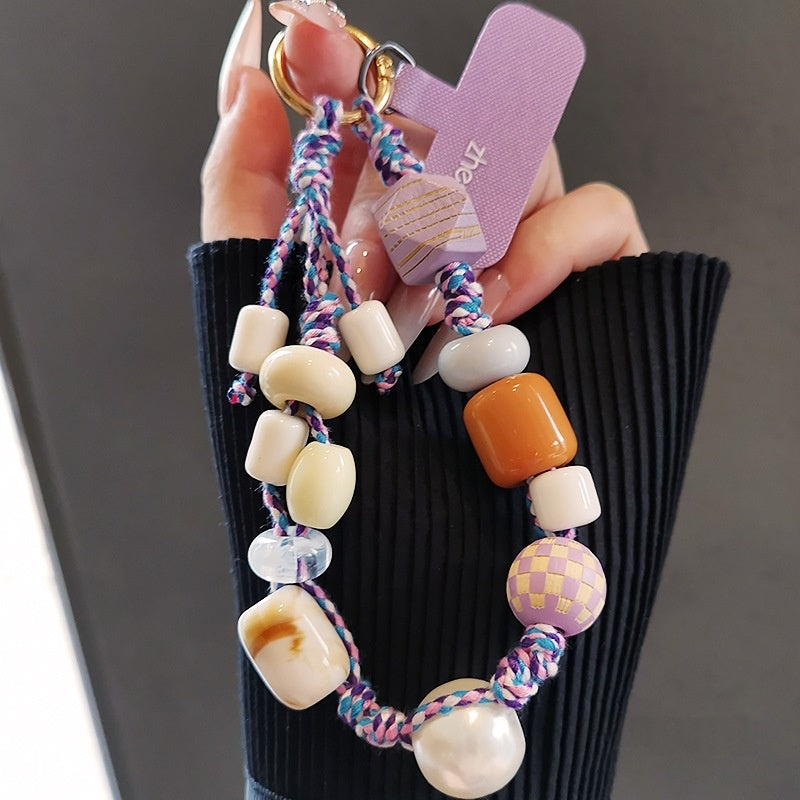 Lanyard de téléphone court polyvalent de forme irrégulière de style rétro